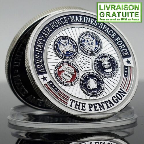 Us Army Navy Air Force Marines Pentagone - Pièce Médaille Commémorative Plaquée Argent