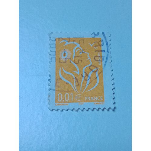 Timbre France Oblitéré 0,01 Yvert N° 3731 Type Marianne De Lamouche Jaune Voir Orange De 2005 Q