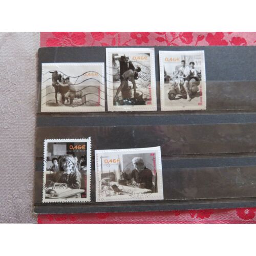 Lot De 5 Timbres Oblitérés - "Le Siècle Au Fil Du Timbre (Vi) : Vie Quotidienne" - 2002
