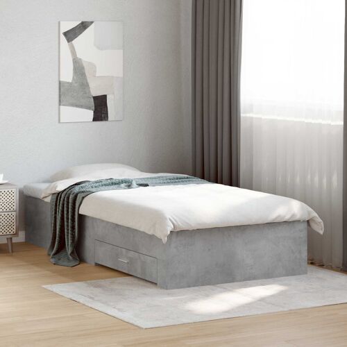 vidaXL Cadre de lit avec rangement Gris béton 80 x 200 cm