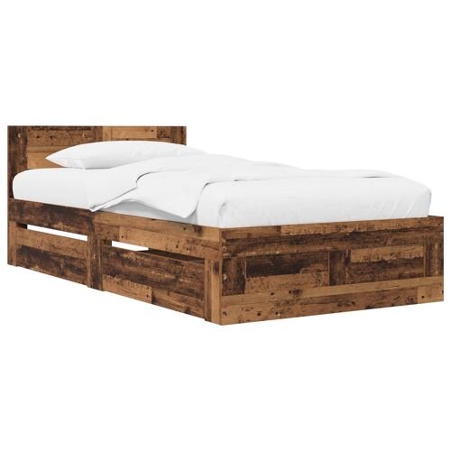 vidaXL Cadre de lit avec tête de lit Bois ancien 80 x 200 cm