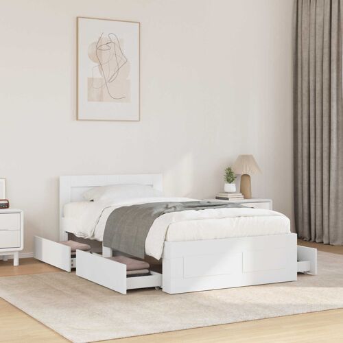 vidaXL Cadre de lit avec tête de lit Blanc 80 x 200 cm