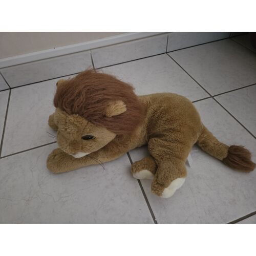 Peluche Roi Lion couché – Belle crinière – Bon état