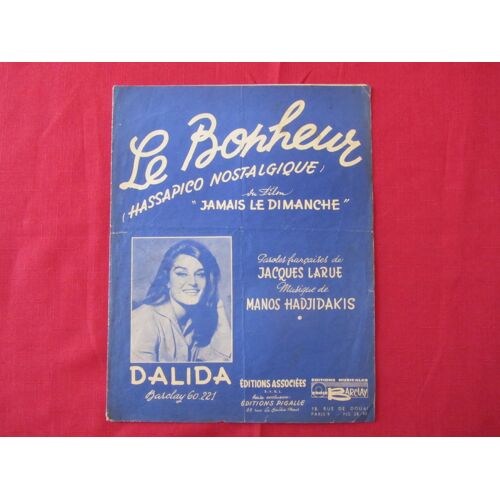 Partition "Le Bonheur" De Dalida