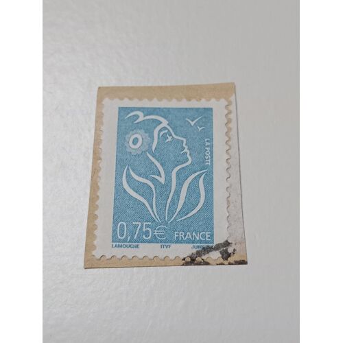 Timbre France Oblitéré 0,75 Yvert N° 3737 Type Marianne De Lamouche Bleu Ciel De 2005 L