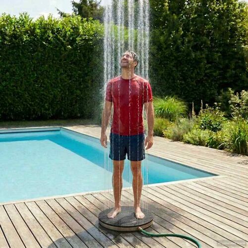 Vidaxl Douche De Jardin Wpc Et Acier Inoxydable 201 Anthracite