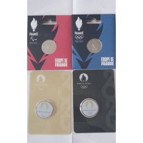 Quatre Blisters Médailles Emblème Olympique De La Monnaie De Paris.