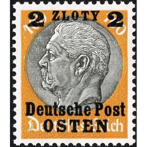 Pologne, Occupation Allemande, General Gouvernement, 1939, Très Beau Timbre Neuf** Luxe Yvert 29, Maréchal Hindenburg - 100 Pf Gris & Orange, Surchargé "Deutsche Post - Osten - 2 Zl".