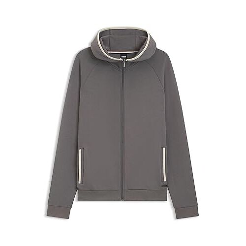 Gilet À Capuche En Coton Mélangé Boss - Gris - L