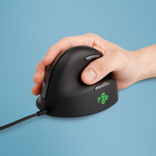 R-Go Tools Souris Ergonomique R-Go HE Break avec logiciel de pause, droiter, moyen (longueur de la main 165-185 mm), filaire, noir