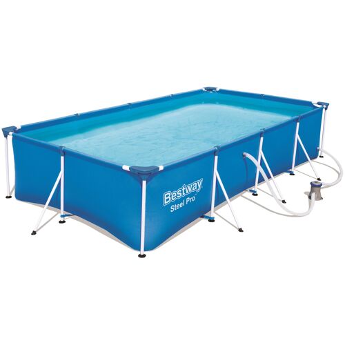 Bestway - Steel Pro - Piscine tubulaire avec pompe de filtration - 400x211x81 cm - Rectangulaire