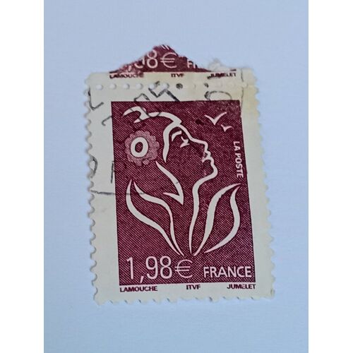 Timbre France Oblitéré 1,98 Yvert N° 3759 Type Marianne De Lamouche Brun Prune De 2005 C