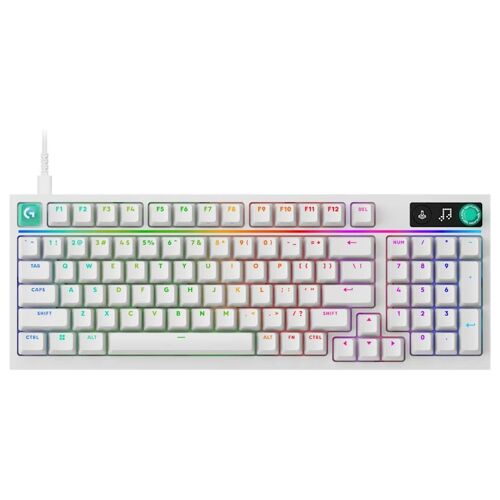 Logitech G316 X 98 - Clavier - 98% - full size - backlit - USB - QWERTY - Anglais international - commutateur : Tactile - blanc