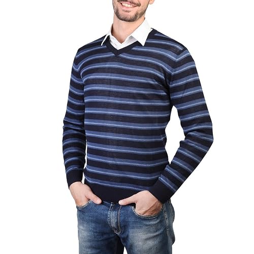 Rosso Fiorentino - Pull Rayé - Bleu