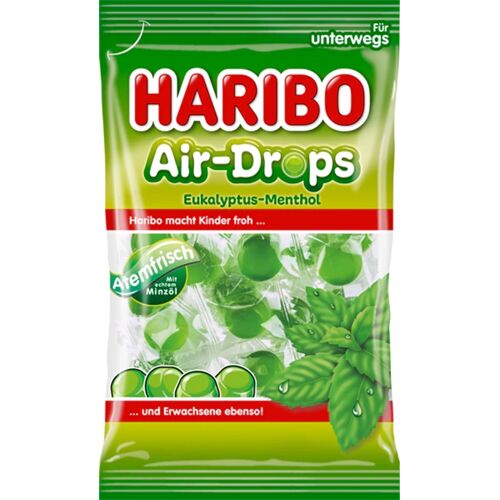 Bonbons Haribo Air-Drops Eucalyptus Menthol Sachet De 100 G