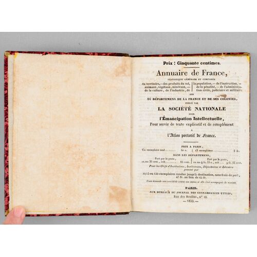 Annuaire De France, Statistique Générale Et Comparée Du Territoire, - Des Produits Du Sol, Animaux, Végétaux, Minéraux, - De La Culture, De L'industr