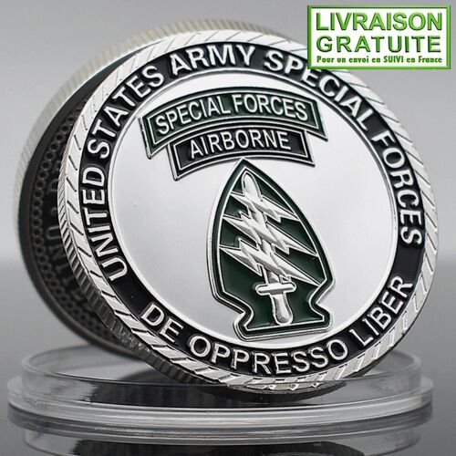 Special Forces Airborne Bérets Verts Pièce Médaille Commémorative Plaquée Argent