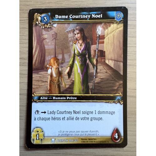 🇫🇷 Carte 194 /361 Dame Courtney Noel 2007 French World Of Warcraft Wow Azeroth Tcg