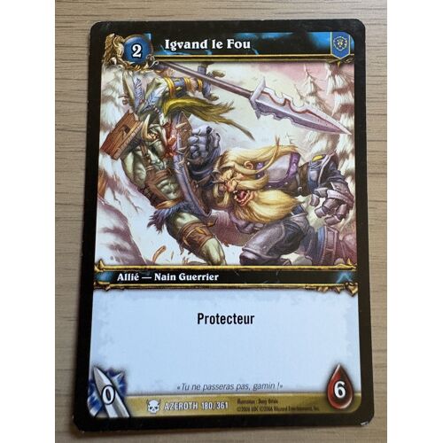🇫🇷 Carte 180 / 361 Gvand Le Fou 2007 French World Of Warcraft Wow Azeroth Tcg