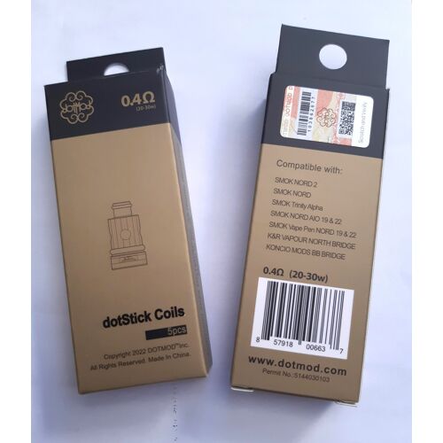 Pack de 5 résistances Dotmod dotCoil 0.7 Ohms, compatibles avec les atomiseurs Smok, pour une vape optimale.
