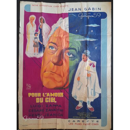 Jean Gabin - Pour L'Amour Du Ciel - Film 1950 Luigi Zampa - 1 Affiche De Cinéma Originale Française De 1950 - 120x160 Cm - French Movie Poster * Jean Gabin ; Antonella Lualdi ; Julien Carette *