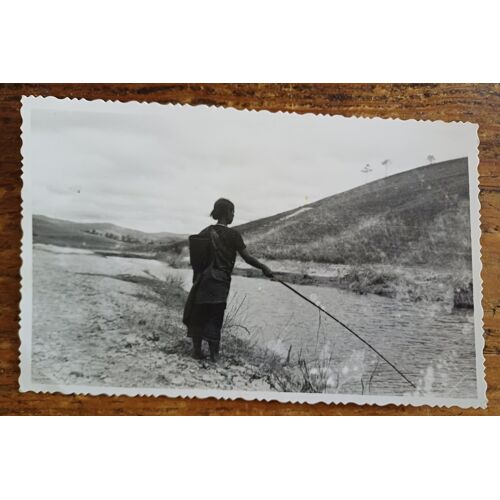 Cp Indochine Femme Mois Peche A La Ligne Moi Mois Vietnam