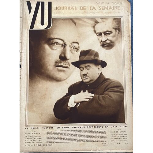 Magazine Vu Nº86 Du 6 Novembre 1929