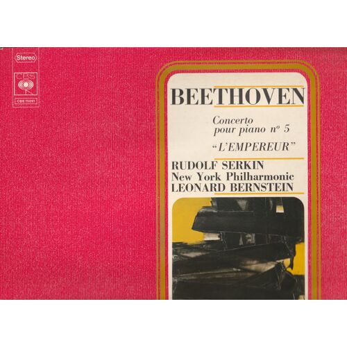 Lp 33 Beethoven Concerto Pour Piano N°5 En Mi Bémol, Op.73 " L'Empereur" -New York Philarmonic Direction Léonard Bernstein Rudolf Serkin Piano - 1973 Cbs 75051