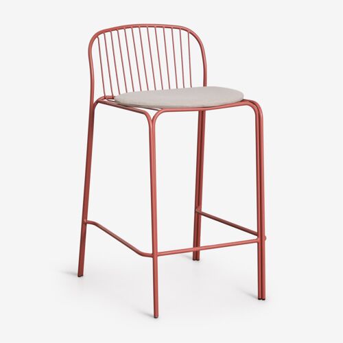 Pack de 4 tabourets hauts en acier Anerina Terracota ?65 cm