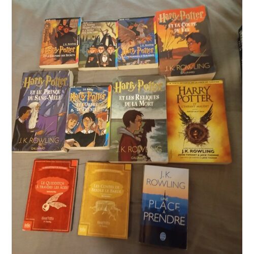 Lot 11 J K Rowling Dont Intégrale Harry Potter 1 À 7 , Harry Pottter Et L' Enfant Maudit, Les Contes De Beedle Le Barde Et Le Quidditch À Travers Les Âges, Une Place À Prendre