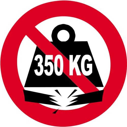 Charge Maximale 350 Kilos - 15cm - Sticker/Autocollant