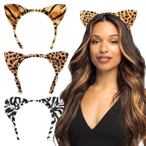 Serre-Tête Oreilles Léopard Femme Taille Unique