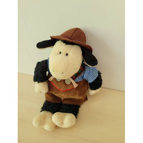 Doudou peluche mouton noire edelweiss nici