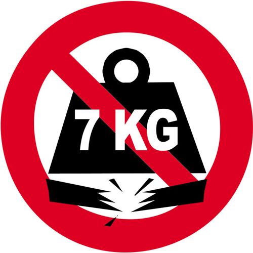 Charge Maximale 7 Kg - 15cm - Sticker/Autocollant