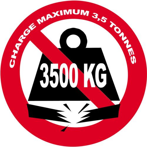 Charge Maximale 3,5 Tonnes - 15cm - Sticker/Autocollant