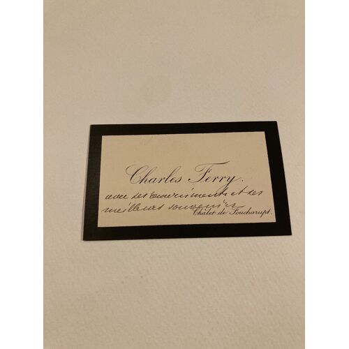 Charles Ferry Banquier Homme Politique Carte De Visite Autographe Paraphée