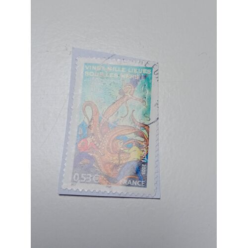 Timbre France Oblitéré 0,53 Yvert N° 3794 Vingt Mille Lieues Sous Les Mers (1870) (Combat Contre Une Pieuvre Géante).De 2005+ +