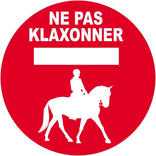 Ne Pas Klaxonner - Chevaux - 15cm - Sticker/Autocollant