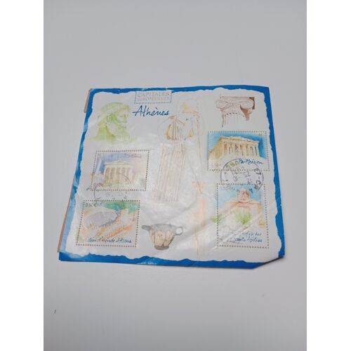 Timbre France Bloc Et Feuillets 4 Timbres Oblitéré Yvert N° 78 Capitale Europe Athénes De 2004 +
