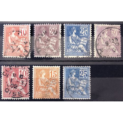 Série Mouchon (Cartouche Carré) - Jolis N° 112, 113, 114, 115, 116, 117, 118 Obl - Cote 42,15 - France Année 1900 - Brn83 - N31374