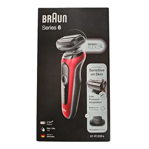 Braun Series 6 61-R1200s Rasoir Électrique Rechargeable Pour Homme Rouge