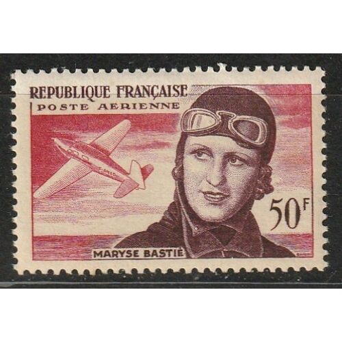 Troisième Anniversaire De La Mort De Maryse Bastié, Timbre Neuf Gomme Mate Avec Le Temps.