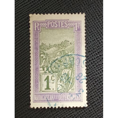 Timbre Madagascar Y T 94 Transport De Filanzane 1908 (090610 )