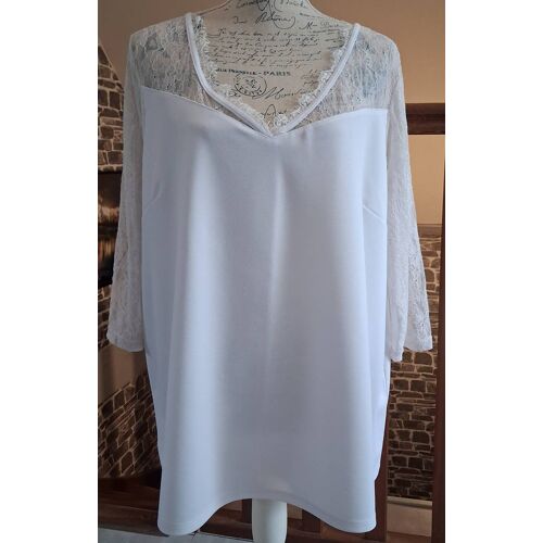 Blouse Blanche Grande Taille Avec De La Dentelle