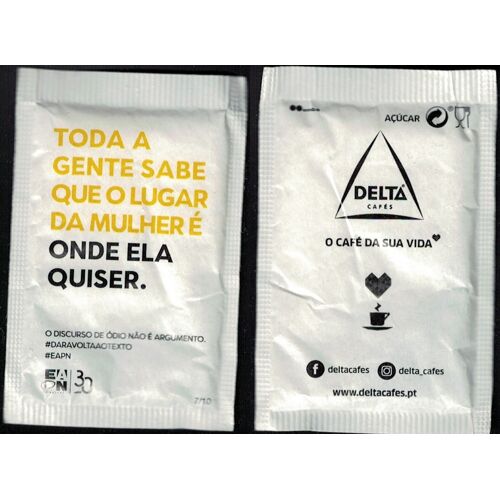 Portugal Sachet Sucre Sugar Tout Le Monde Sait Que La Place De La Femme Est Là Où Elle Veut Être