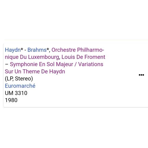 Disque Vinyle 33 T - Haydn - Brahms - Grand Orchestre Radio-Tele-Luxembourg Symphonie N° 88 En Sol Majeur De Haydn, Variation Sur Un Thème De Haydn De Brahms