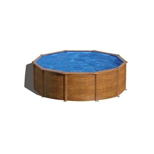 Gre KITPR353W piscine hors sol Rond 10102 L Bleu, Bois