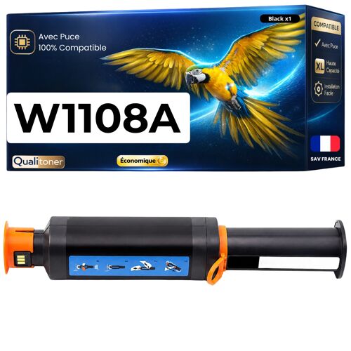 W1108A 108A Toner Noir compatible pour HP Laser NS MFP 1005 1005c 1005w 1020 1020c 1020w avec puce 2500 pages