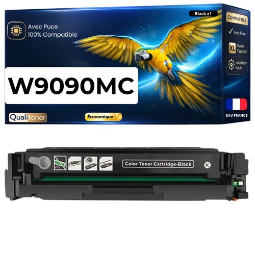 W9090MC Toner Noir compatible pour HP Color LaserJet Managed E45028dn MFP E47528f haute capacité avec puce 8600 pages