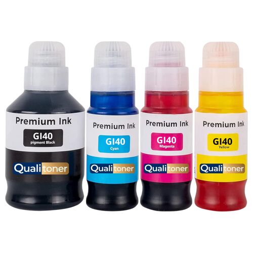 Pack 4 Bouteilles encre GI-40 GI-41 Noir Couleurs compatible pour Canon Haute capacité